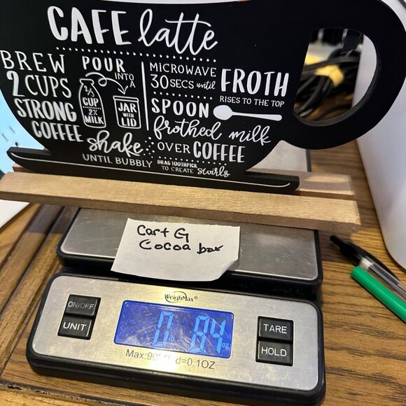 Chalkboard Café Latte Sign Coffee Bar Mug Decor Farmhouse Kitchen Eclectic 10" - Picture 5 of 9